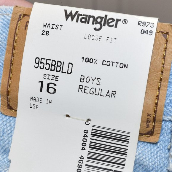 Vintage With Tags Wrangler Denim Jeans Light Wash High Rise Straight Cut - Picture 3 of 4